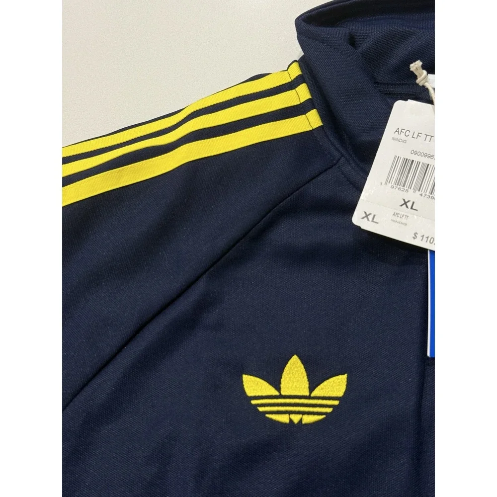 adidas AFC LF TT Track Jacket Men's XL Arsenal Navy Blue Yellow JZ5802